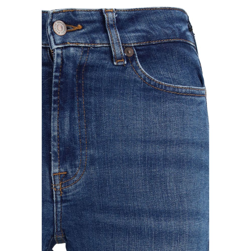 7FOR Blaue Baumwoll-Bootcut-Jeans