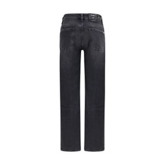 7FOR Zwarte katoenen jeans met rechte pijpen