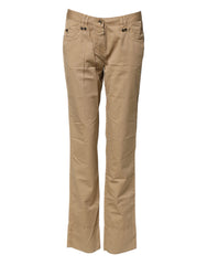 PLEIN SUD Beige Gerade Baumwoll-Stretch-Chino-Hose