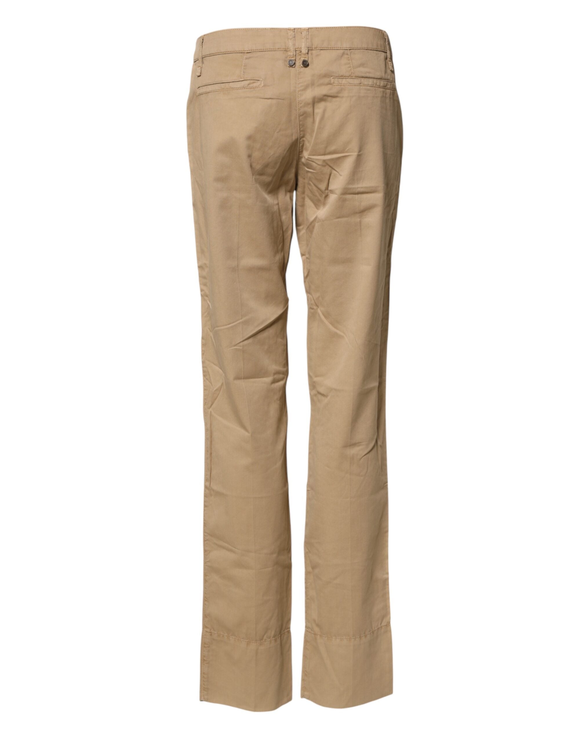 PLEIN SUD Beige Gerade Baumwoll-Stretch-Chino-Hose