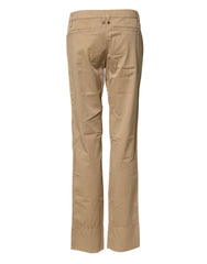 PLEIN SUD Beige Gerade Baumwoll-Stretch-Chino-Hose