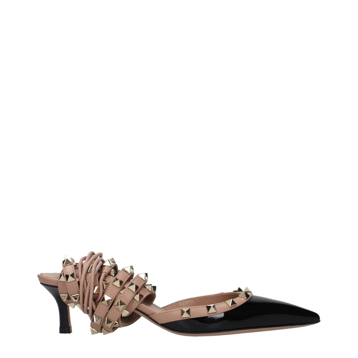 Valentino Garavani Schwarze Leder-Riemchensandalen