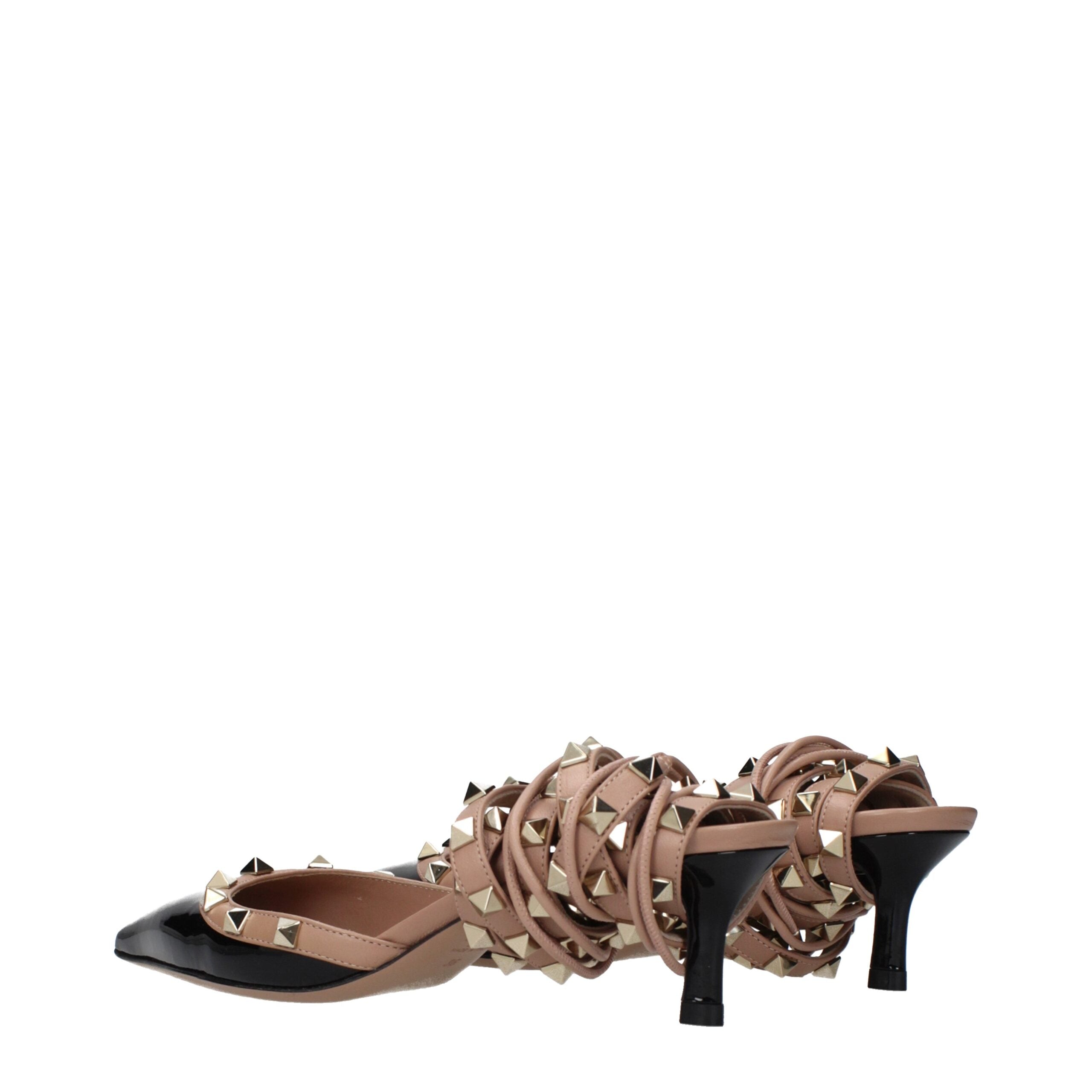 Valentino Garavani Schwarze Leder-Riemchensandalen