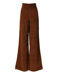 Jucca Braune Weite Hose High Waist Cord Denim Jeans