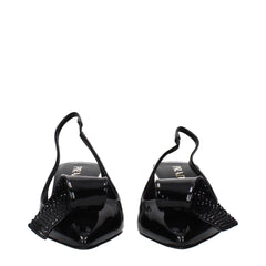 Prada Black Leather Stiletto Heel Sandals