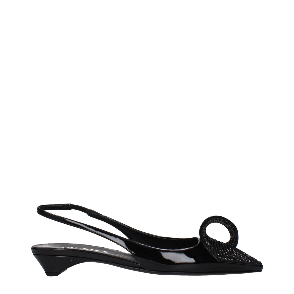 Prada Schwarze flache Sandalen aus Leder