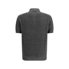 Brunello Cucinelli Grau Baumwoll-Poloshirt
