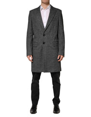 Dolce & Gabbana Grijze Lange Trenchcoat voor Heren van Wolmix