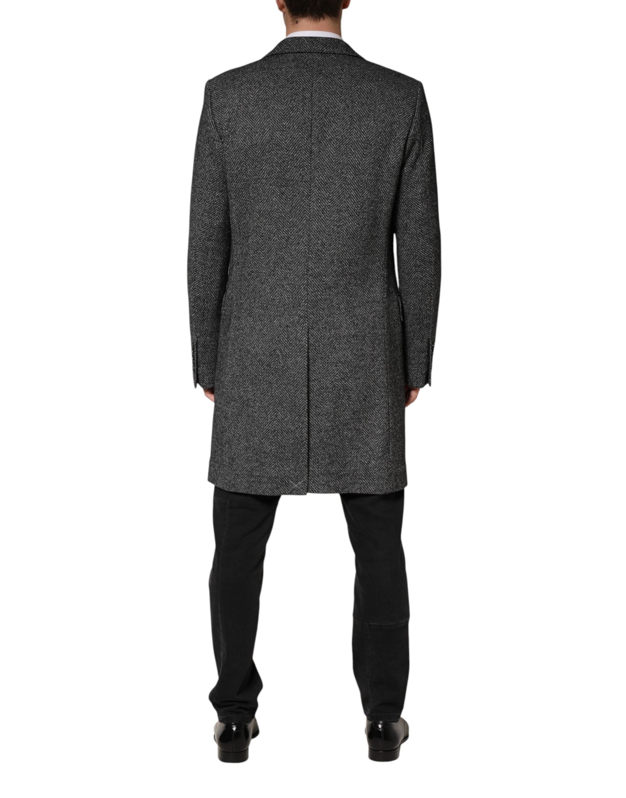 Dolce & Gabbana Grijze Lange Trenchcoat voor Heren van Wolmix