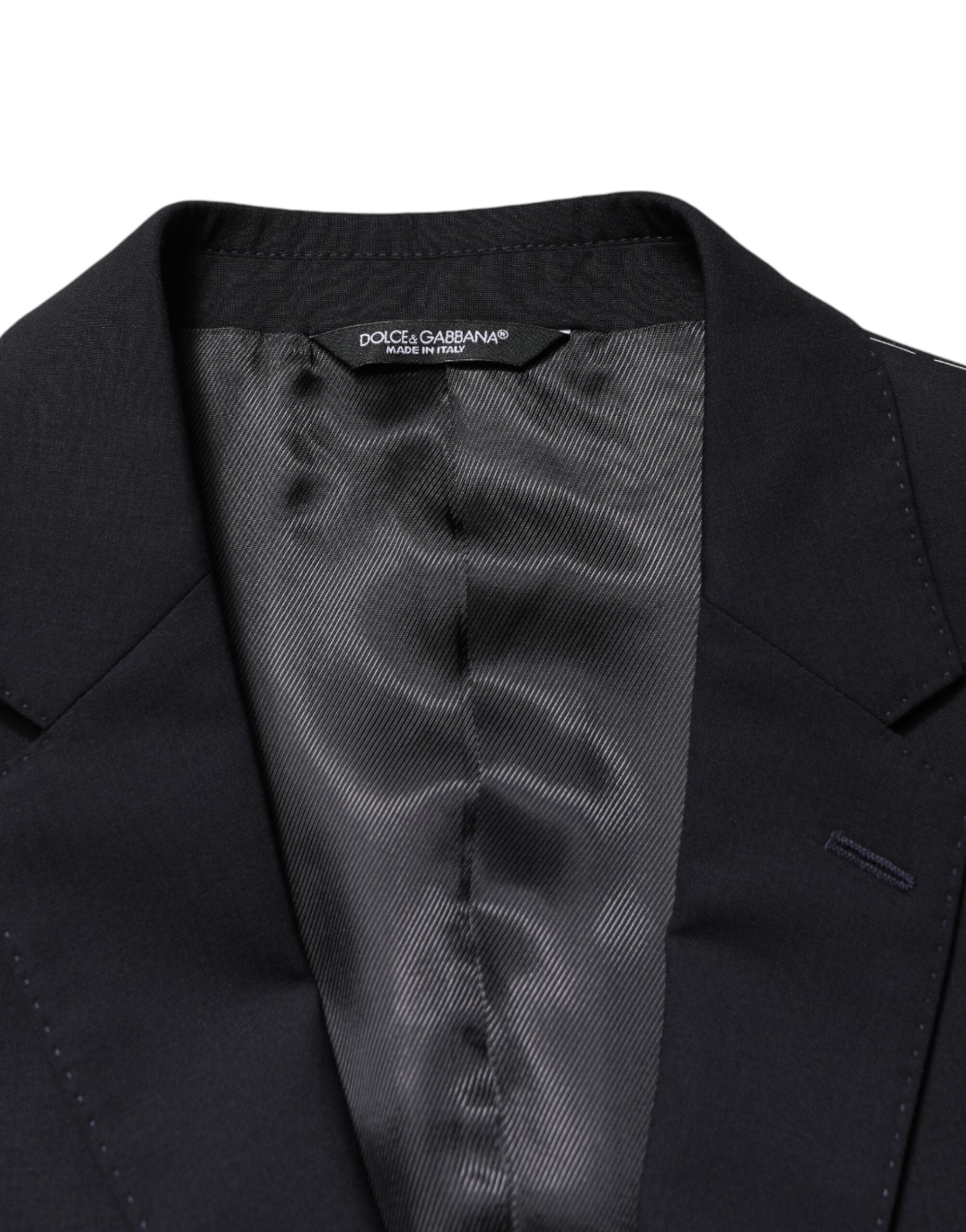 Dolce & Gabbana Schwarzer Blazer aus Wolle mit einfacher Knopfreihe und 2 Knöpfen