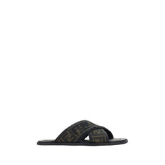Fendi Black Rubber Slippers
