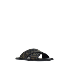 Fendi Black Rubber Slippers