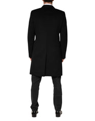 Dolce & Gabbana Schwarzer Doppelreihiger Trenchcoat aus Wolle