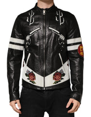 Dolce & Gabbana Zwart Guns n' Roses FullZip Heren Bikerjack