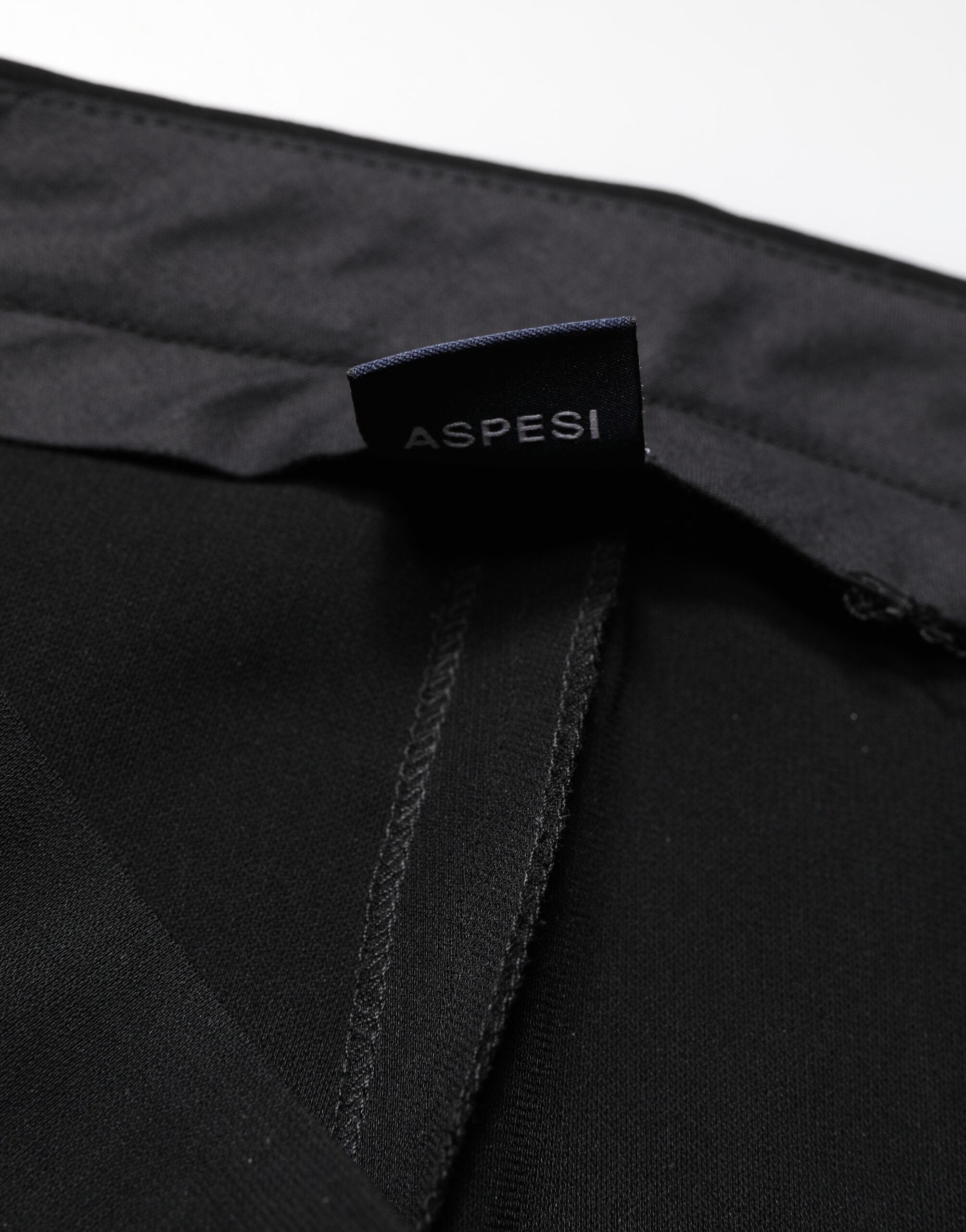 Aspesi schwarze Chino-Hose mit hohem Bund und Reißverschluss