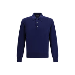 Tom Ford Blaues Baumwoll-Polohemd