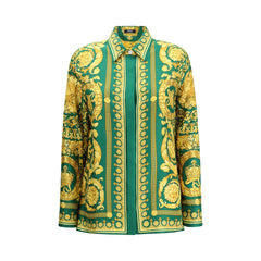 Versace tweekleurig zijden overhemd