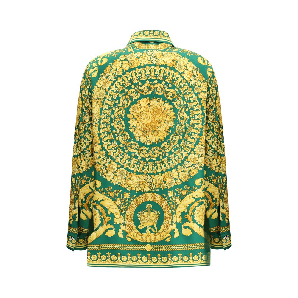 Versace tweekleurig zijden overhemd