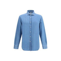 Brunello Cucinelli Blauw Denim Overhemd