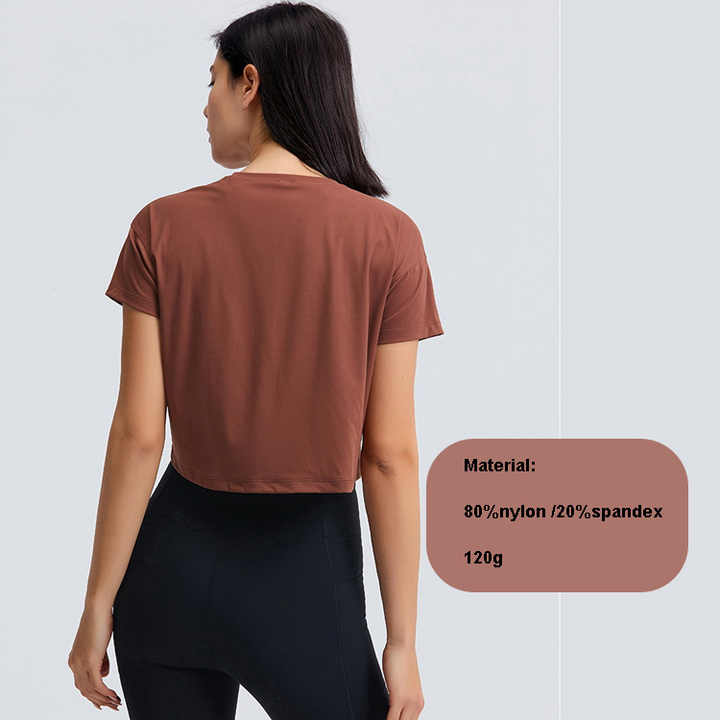 Luluyun Women's Workout Crop Tops Short Sleeve Yoga Shirts Casual Athletic Running T-Shirts